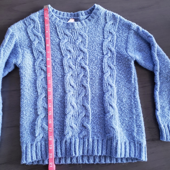 Ashley Powder Blue Cable Crew Sweater - Picture 4 of 6